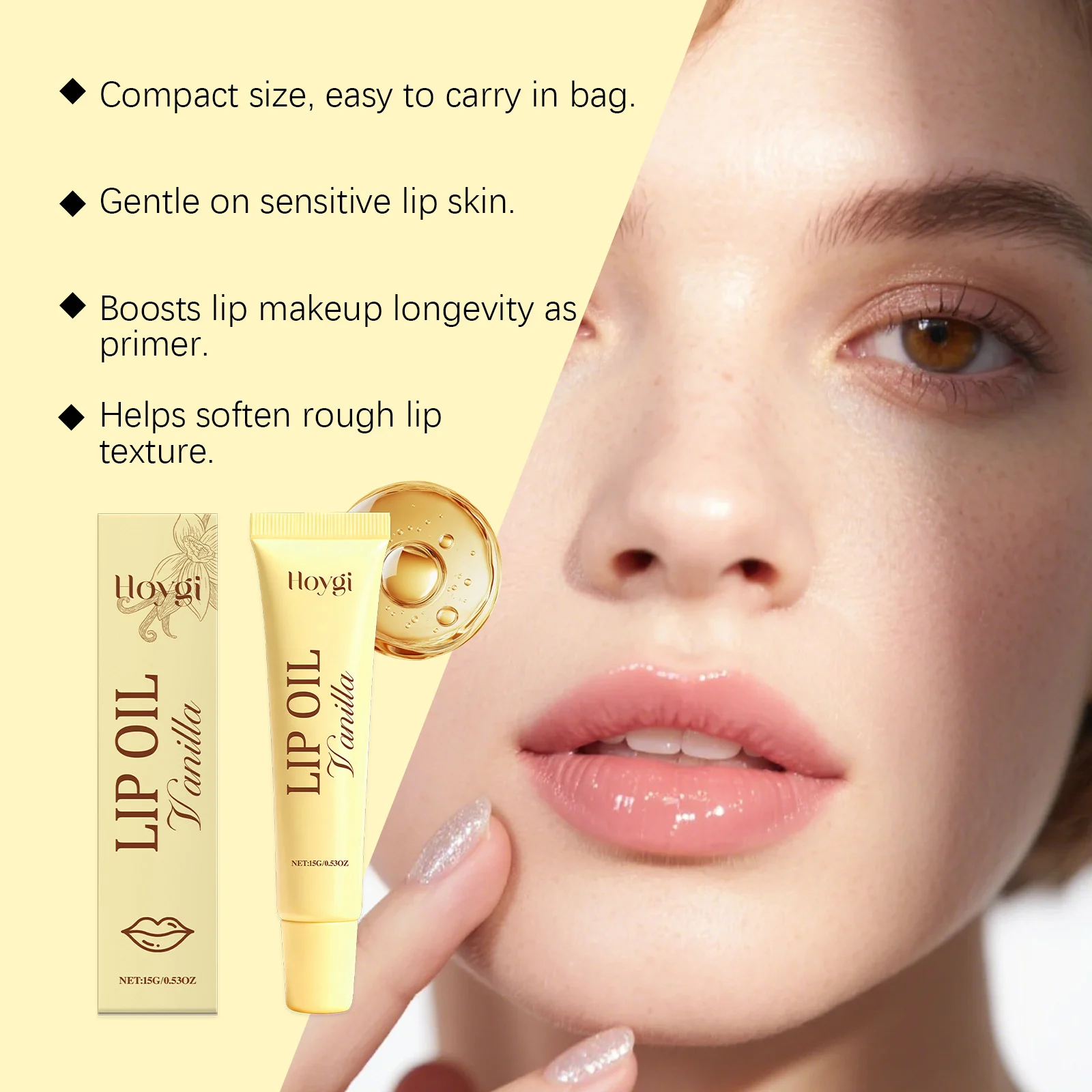 Hoygi Vanilla Lip Oil for Dry Lips, Long-Lasting Hydration & Pinkish Brightening 8 vanilla lip oil hoy rjwfspjc desc 8