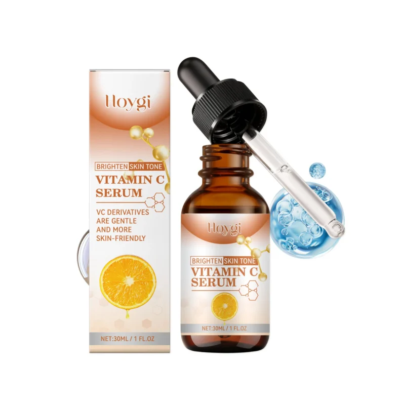 Hoygi Vitamin C Serum 30ml bottle for brightening skin tone and providing long-lasting hydration