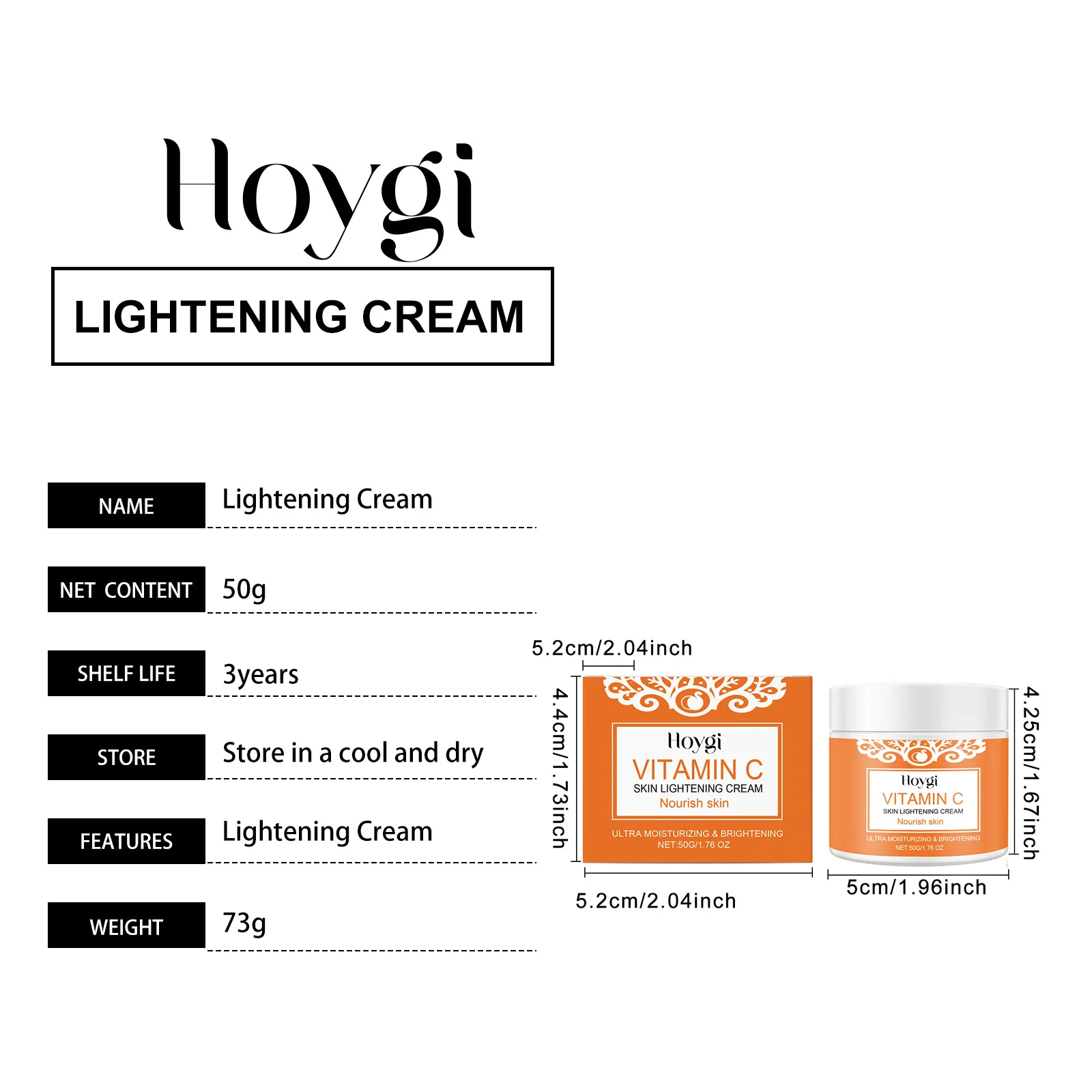 Vitamin C Skin Brightening Cream 50g Lightweight Moisturizing Face Cream for Daily Hydration & Radiance 1 vitamin c skin brightening cream 50g hoy 6mtb95dg desc 1