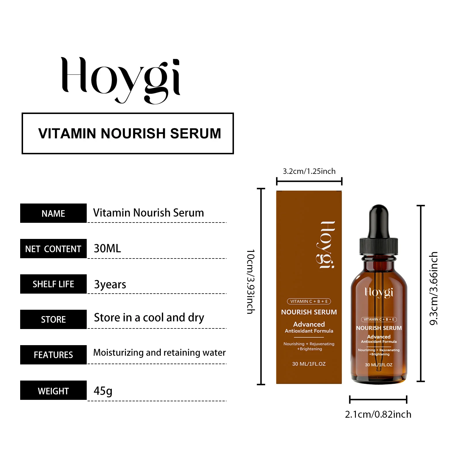 Vitamin Serum with C, B & E 30ml Gentle Hydrating Brightening Face Serum for All Skin Types 2 vitamin serum c b e 30ml gentle hydrating brightening hoy zfmqp6tk desc 2